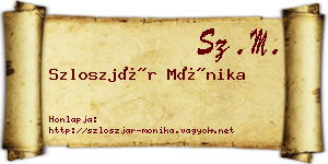 Szloszjár Mónika névjegykártya
