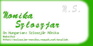 monika szloszjar business card
