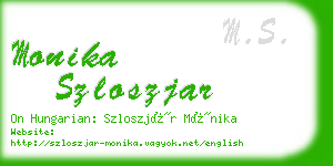 monika szloszjar business card